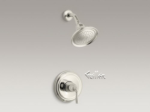 Kohler K-T396-4E; Devonshire (R) ; Rite-Temp (R) pressure-balancing shower faucet trim valve not included repair replacement technical part breakdown
