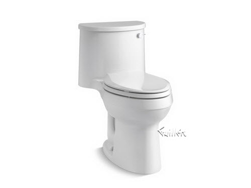 Kohler K-3946-RA; Adair (R); Comfort Height (R) one-piece elongated 1.28 gpf toilet with AquaPiston (R); flushing technology and right-hand trip lever repair replacement technical part breakdown