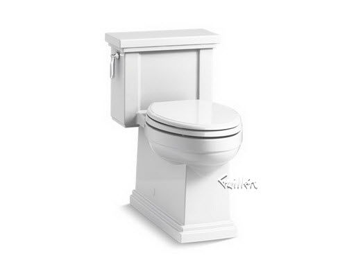 Kohler K-3981; Tresham (TM); Comfort Height (R) skirted one-piece compact elongated 1.28 gpf toilet with AquaPiston (R); flush technology and left-hand trip lever repair replacement technical part breakdown