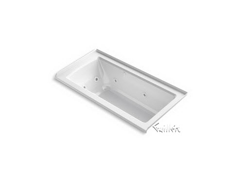Kohler K-1947-XHGR; Archer (R); 60"" x 30"" integral flange whirlpool + BubbleMassage (TM) air bath with right-hand drain repair replacement technical part breakdown
