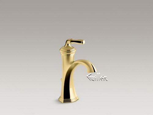 Kohler K-193-4-PB; Devonshire (R); single-handle bathroom sink faucet; in Vibrant Polished Brass