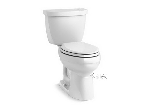 Kohler K-6418; Cimarron (R); Comfort Height (R) two-piece elongated 1.28 gpf touchless toilet with AquaPiston (R); flushing technology repair replacement technical part breakdown