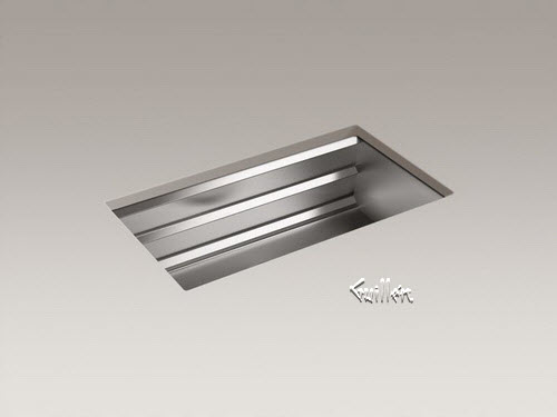 Kohler K-5540; Prolific (TM); 33"" x 17-3/4"" x 11"" under-mount single bowl kitchen sink with accessories repair replacement technical part breakdown