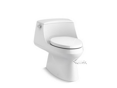 Kohler K-3722; San Raphael (R); skirted one-piece elongated 1.28 gpf toilet with left-hand trip lever repair replacement technical part breakdown