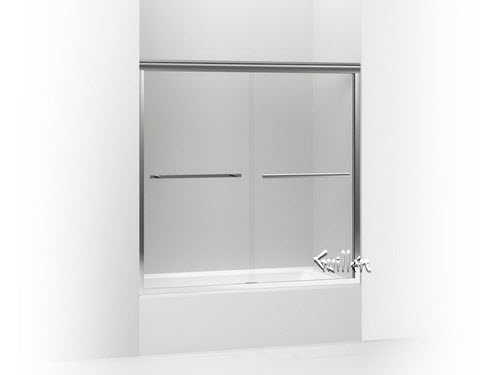 Kohler K-709062-L; Gradient (TM); sliding bath door 58-1/16"" H x 59-5/8"" W with 1/4"" thick Crystal Clear glass repair replacement technical part breakdown