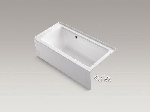 Kohler K-1947-GRAW; Archer (R); 60"" x 30"" alcove BubbleMassage (TM) air bath with integral apron right-hand drain and Bask (TM); heated surface repair replacement technical part breakdown
