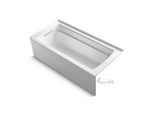 Kohler K-1949-GLA; Archer (R); BubbleMassage (TM) 66"" x 32"" whirlpool bath with integral apron and left-hand drain repair replacement technical part breakdown