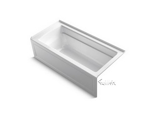 Kohler K-1949-GRA; Archer (R); BubbleMassage (TM) Air Bath 66"" x 32"" whirlpool bath with integral apron and right-hand drain repair replacement technical part breakdown