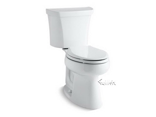 Kohler K-3989-RA; Highline (R); Comfort Height (R) two-piece elongated dual-flush toilet with Class Five (R); flush technology and right-hand trip lever repair replacement technical part breakdown
