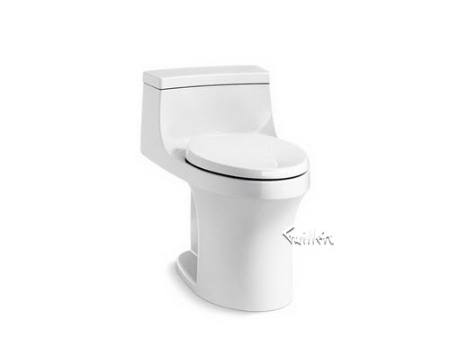 Kohler K-5172-RA; San Souci (TM); Comfort Height (R) one-piece compact elongated 1.28 gpf toilet with AquaPiston (R); flushing technology and right-hand trip lever repair replacement technical part breakdown