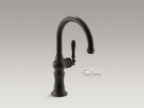 Kohler K-99264; Artifacts (R) ; single-hole bar sink faucet with 13-1/16"""" swing spout Arc spout design repair replacement technical part breakdown