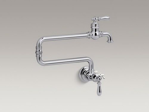 Kohler K-99270; Artifacts (R) ; single-hole wall-mount pot filler kitchen sink faucet with 22"" extended spout repair replacement technical part breakdown