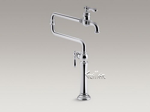 Kohler K-99271; Artifacts (R) ; single-hole deck-mount pot filler kitchen sink faucet with 22"" extended spout repair replacement technical part breakdown