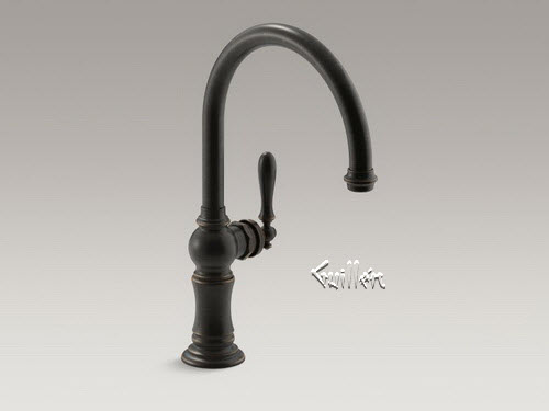 Kohler K-99263; Artifacts (R) ; single-hole kitchen sink faucet with 14-11/16" swing spout Arc spout design repair replacement technical part breakdown
