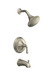 Kohler K-T10274-4A Forte(R) Rite-Temp(R) pressure-balancing bath and shower faucet trim with traditional lever handle valve not included