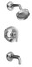 Kohler K-T14421-4 Purist(R) Rite-Temp(R) pressure-balancing bath and shower faucet trim with push-button diverter 7-3/4"" spout and lever handle valve not included