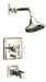 Kohler K-T13133-3B Pinstripe(R) Rite-Temp(R) pressure-balancing bath and shower faucet trim with cross handle valve not included